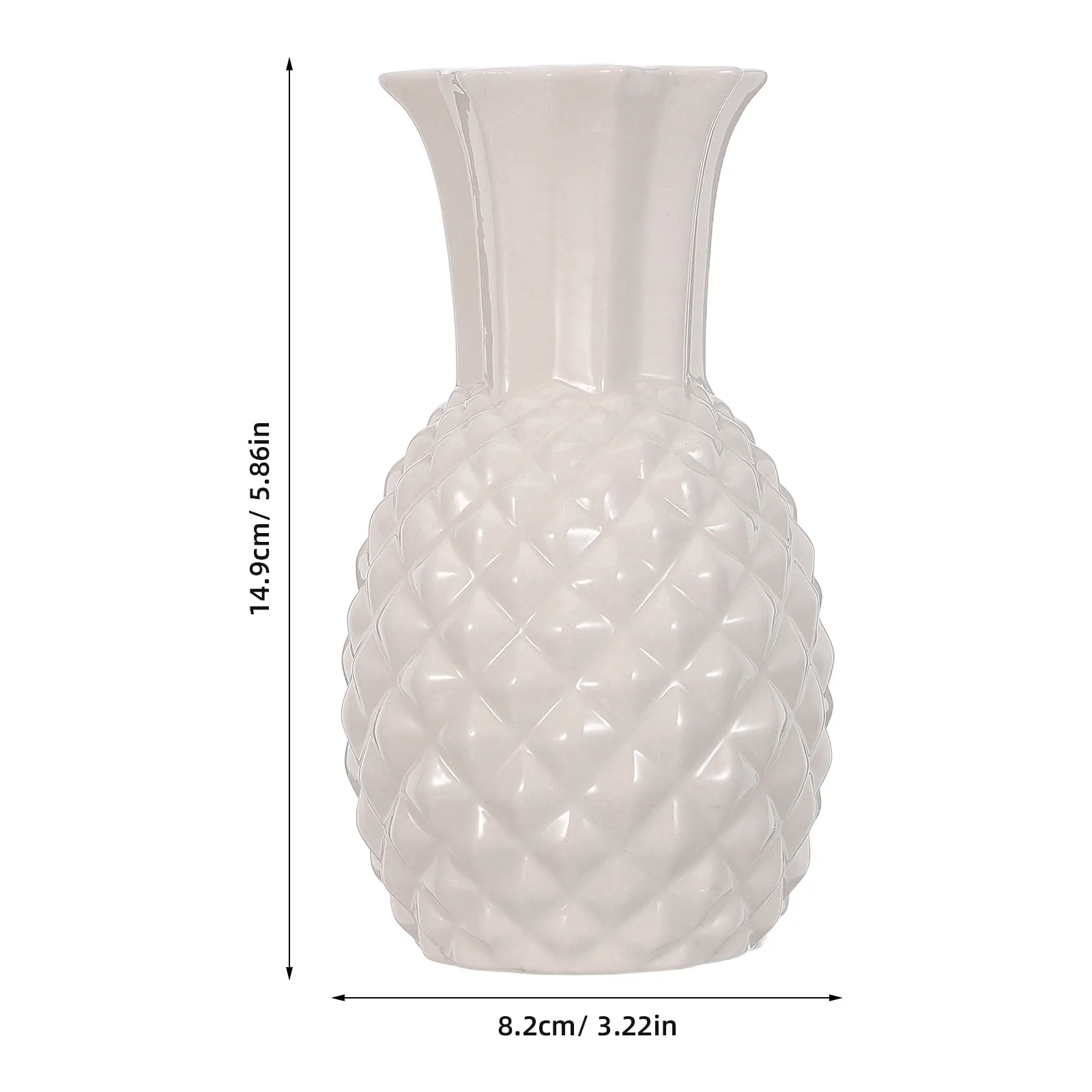 Small Pineapple Ceramic Vase 15Cm Textured Decorative Floral Vase Tabletop Modern Flower Arrangement Container for Home Accent