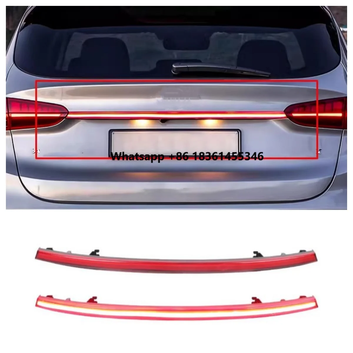 

Through lamp for SantaFe 20-22 modified Dynamic Rear Center Light Tail Light taillight strip