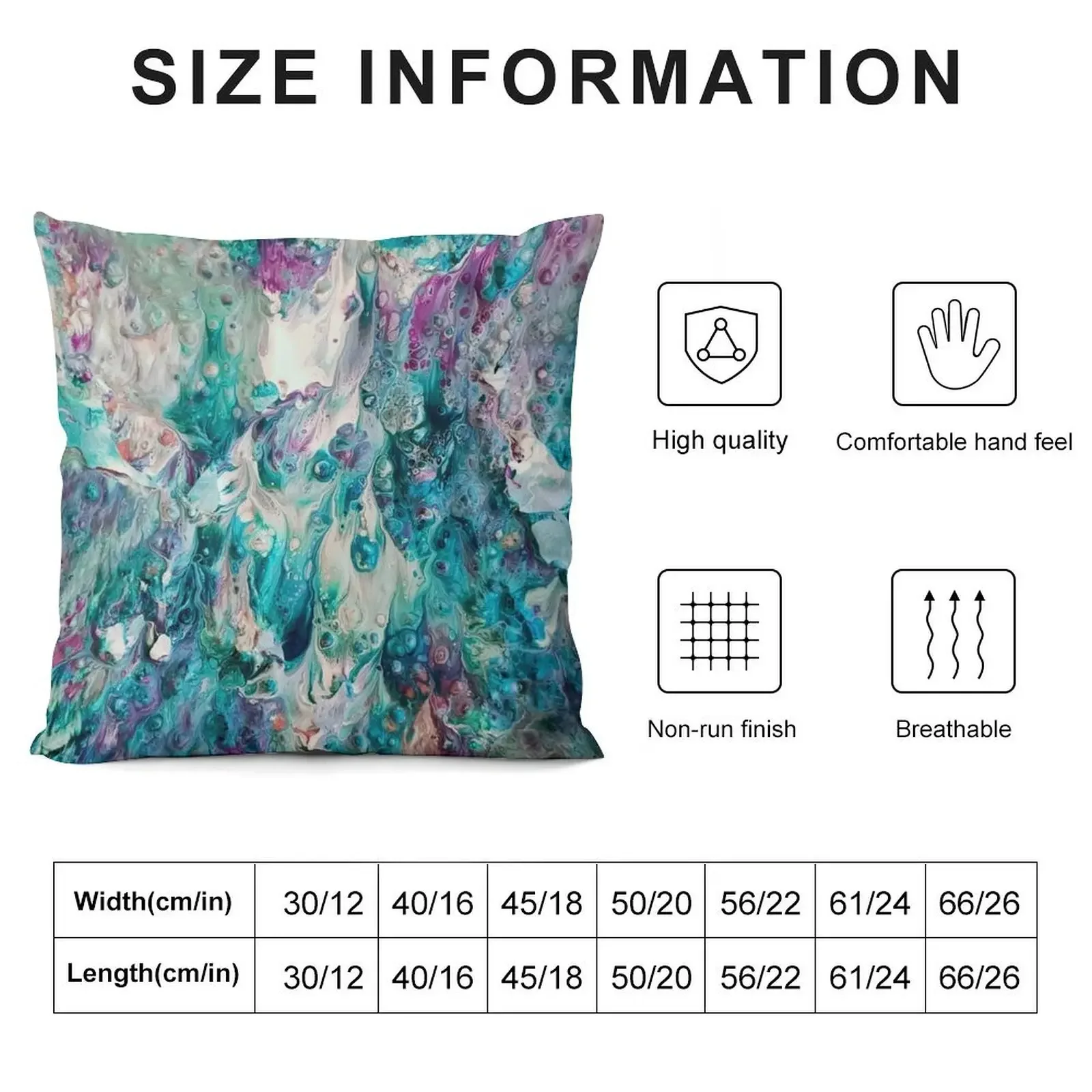 Aqua Rain Teal and White Pour Art About High Vibe Art Throw Pillow Decorative Sofa Cushion Embroidered Cushion Cover pillow