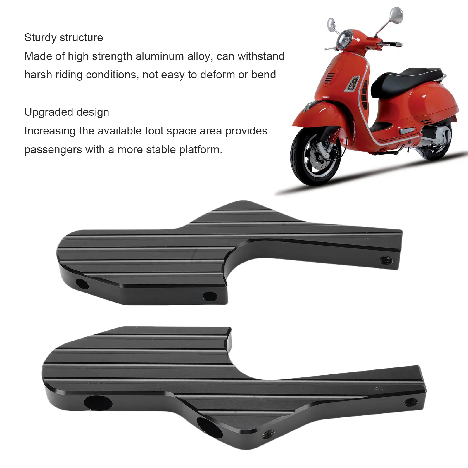 Extensor de pedal de passageiro, extensão de pedal de passageiro, liga de alumínio para substituição de motocicleta para gt 125 200