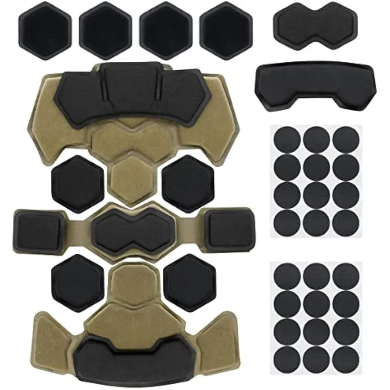 مجموعة وسائد إسفنج الذاكرة للخوذة التكتيكية العالمية - حشوات وسادة واقية لخوذات FAST/MICH/ACH/USMC/PASGT