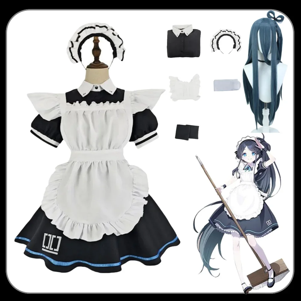 

Anime The Animation Cos Game Blue Archive Tendou Arisu Cosplay Wig Women Maid Dress Uniform Outfit Project MX Halloween Costumes