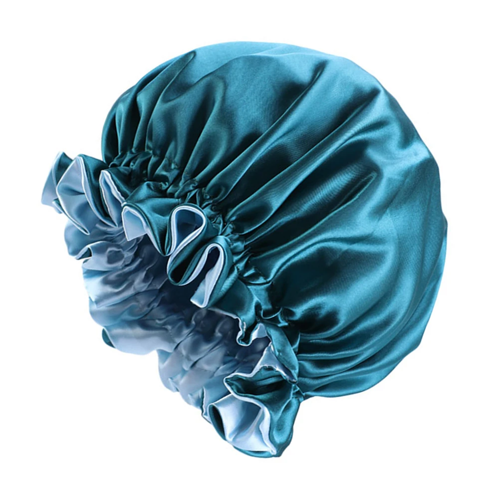 

1pc Double Layer Satin Bonnet Sleeping Cap Woman Nightcap Hair Protection Hat Stylish Beauty