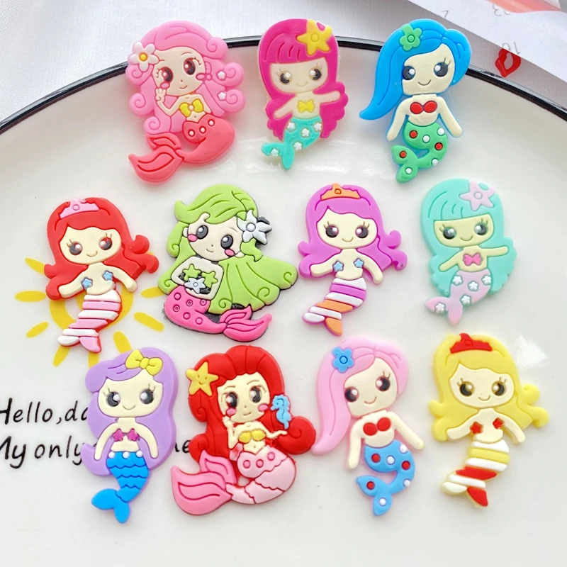 Embellishment Glue Craft - 10pcs New Cute Cartoon Mermaid Series