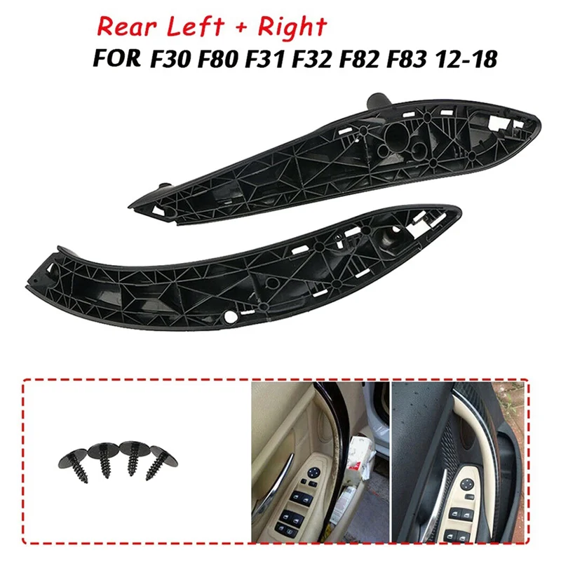 ABWR-Car الداخلية الباب الداخلي غطاء مقبض سحب الخلفي الأيسر والأيمن لسيارات BMW 3 4 Series F30/F31/F34/ F32/F33/F36 2012-2018