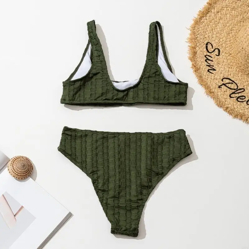 

X9FF Women 2 Piece Set Sports-Scoop-Neck Crop Top Swimsuit Summer Swimsuit