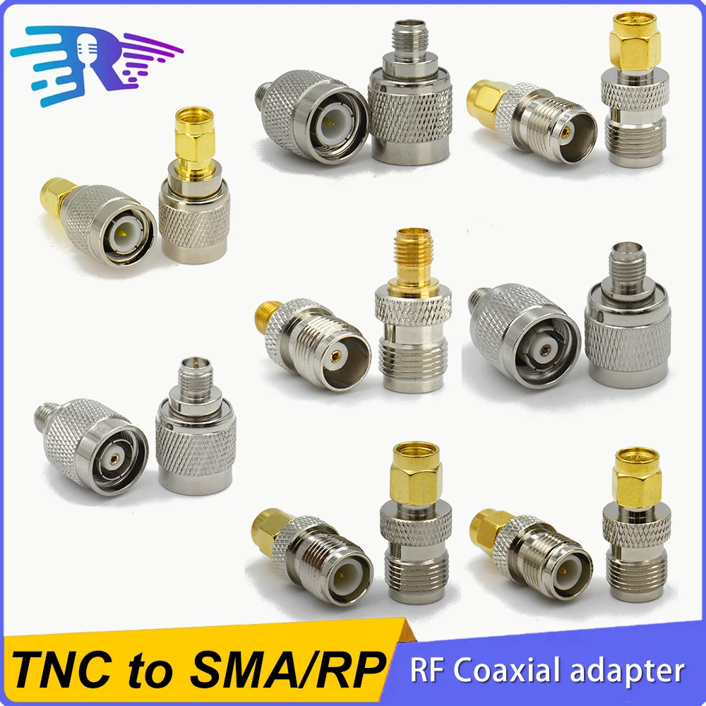 TNC\\RP-TNC to SMA\\RP-SMA Connector Male Plug & Female Jack Straight RF COAXIAL Adapter 50ohm Wire Terminals Test Converter Brass