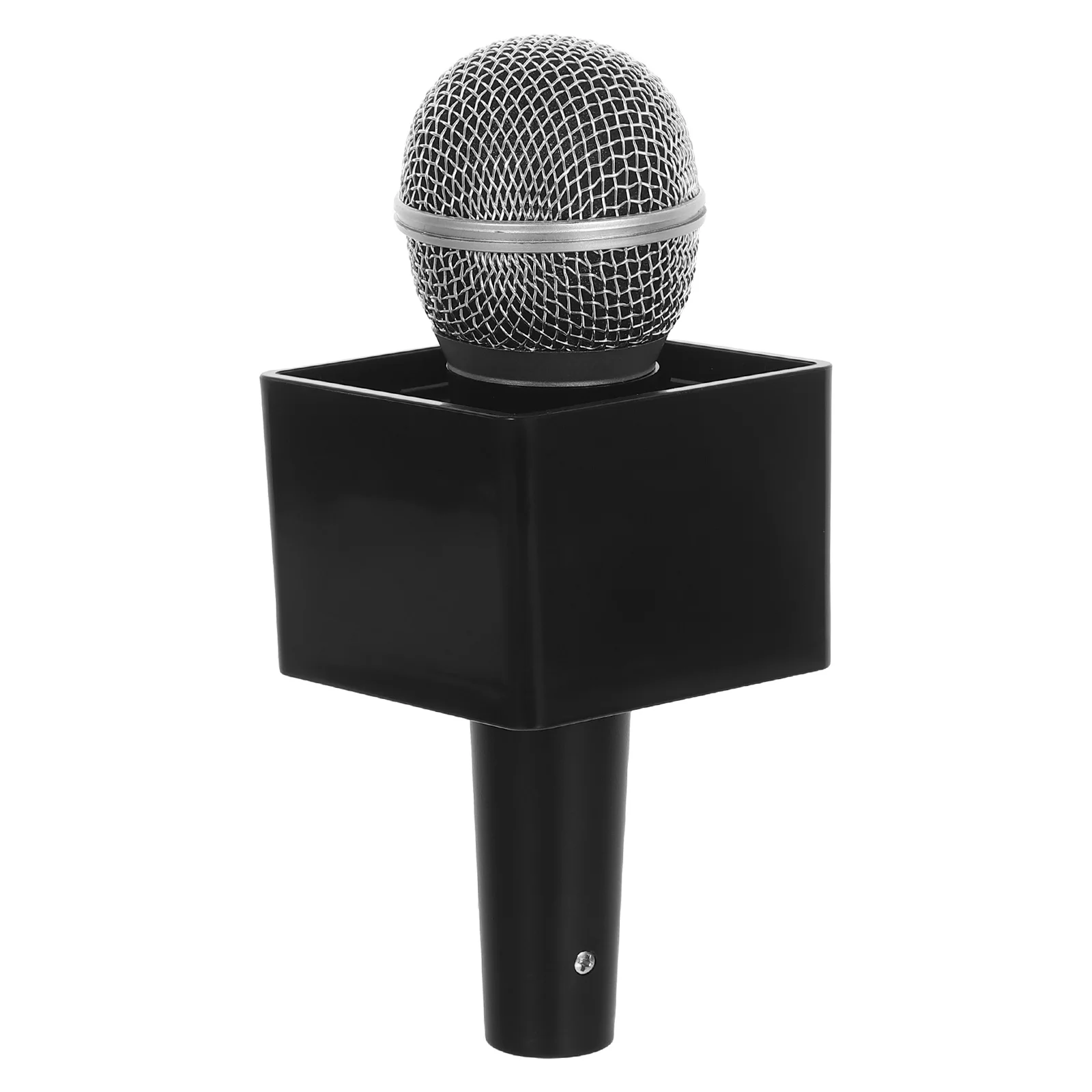 

18Cm Simulation Fake Microphone Prop For Kids Role Play Karaoke Party Accessories Square Cube Flag Lightweight Portable Pretend