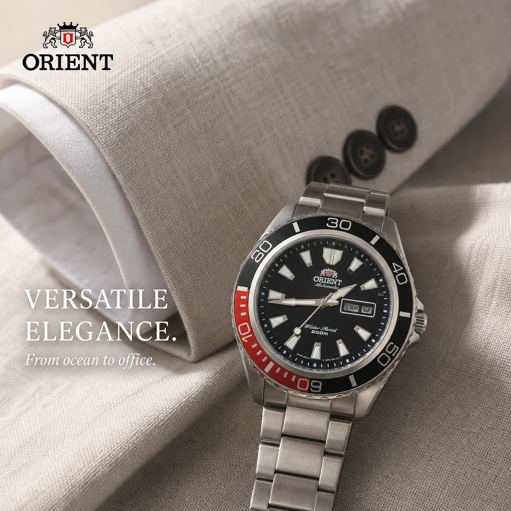 Reloj de buceo Orient 200M resistente al agua para hombre, reloj de pulsera deportivo luminoso con bisel giratorio mecánico automático, doble fecha y día, regalo