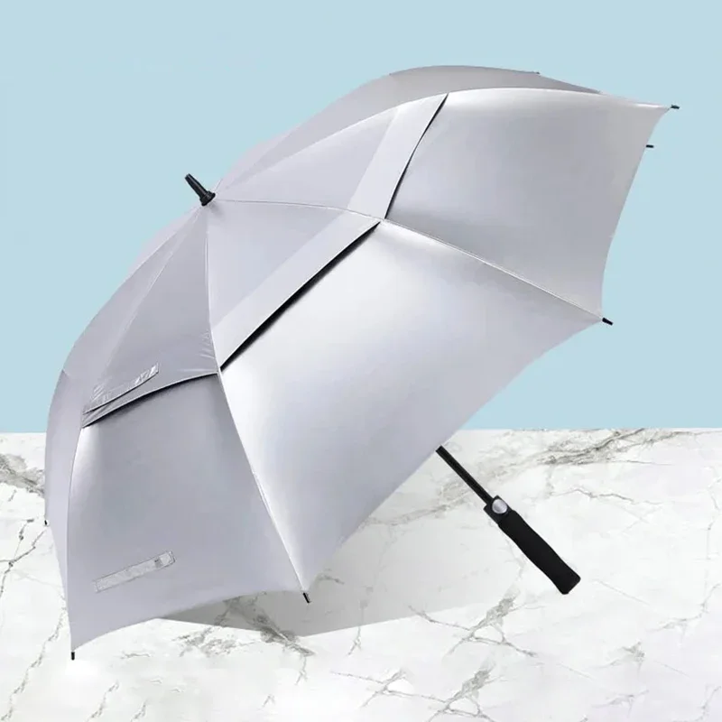 Double-deck Long Handle Umbrellas Sun Protection Reinforced Rain Umbrella Household Ultra Large Umbrellas Windproof Rain Gear