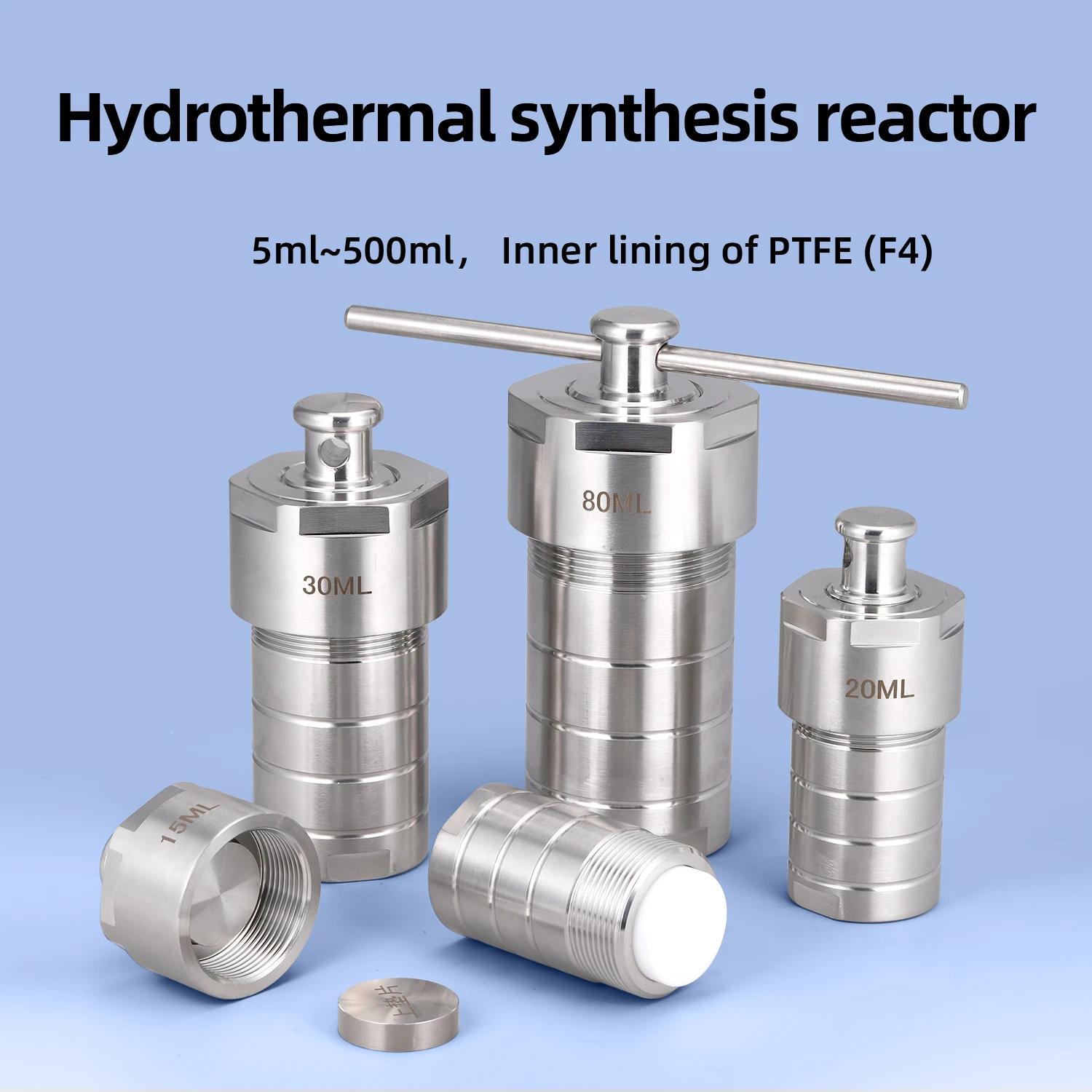 Factory Hot Sale Lab Use PTFE Hydrothermal Synthesis Reactor 5ml to 500ml Reaction Kettle with 220v Pressure Vessel