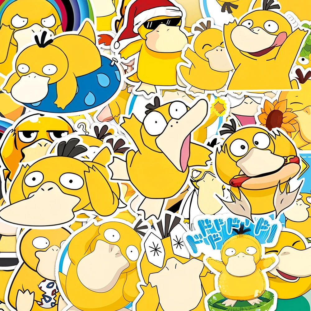 10/30/50 Stück Kawaii Pokemon Psyduck Cartoon-Aufkleber, lustige Anime-Graffiti-Aufkleber, DIY-Briefpapier, Telefon, Laptop, niedliche Aufkleber-Dekoration