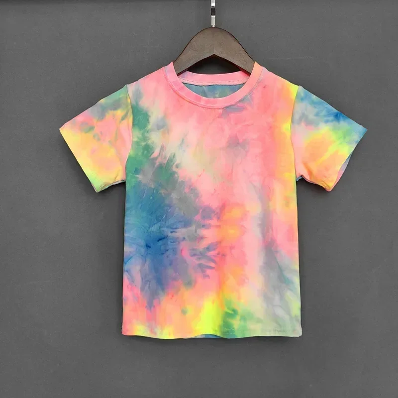 

Summer Girls T-shirt Bright Fluorescent Color Kids Gym Tops Shirt Children Casual Soft Comfortable tshirt For Girl Clothing
