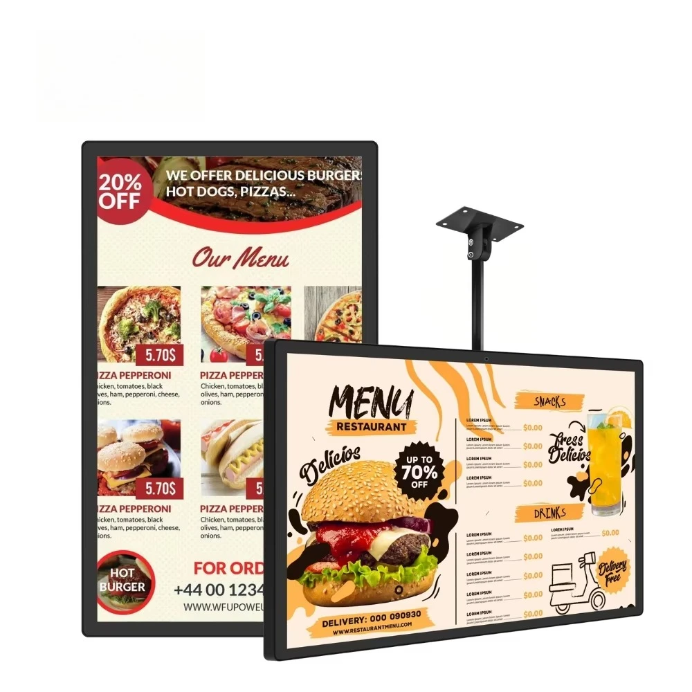 27 32 43 55 LCD Wall Mount Android Tablet Commercial Digital Signage Display Advertising Restaurant Menu Board Tablet