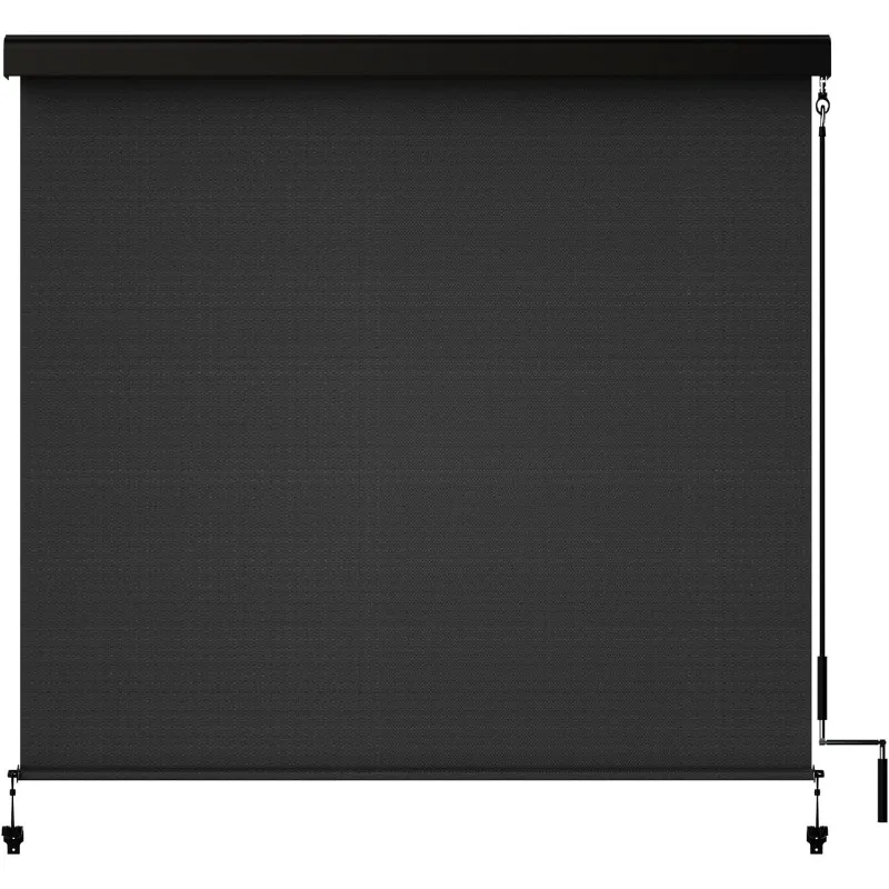 Electric Outdoor Windows Roller Blinds Zipper Tracks Blinds Waterproof Patio Curtains with Metal Shading Windproof and Shading