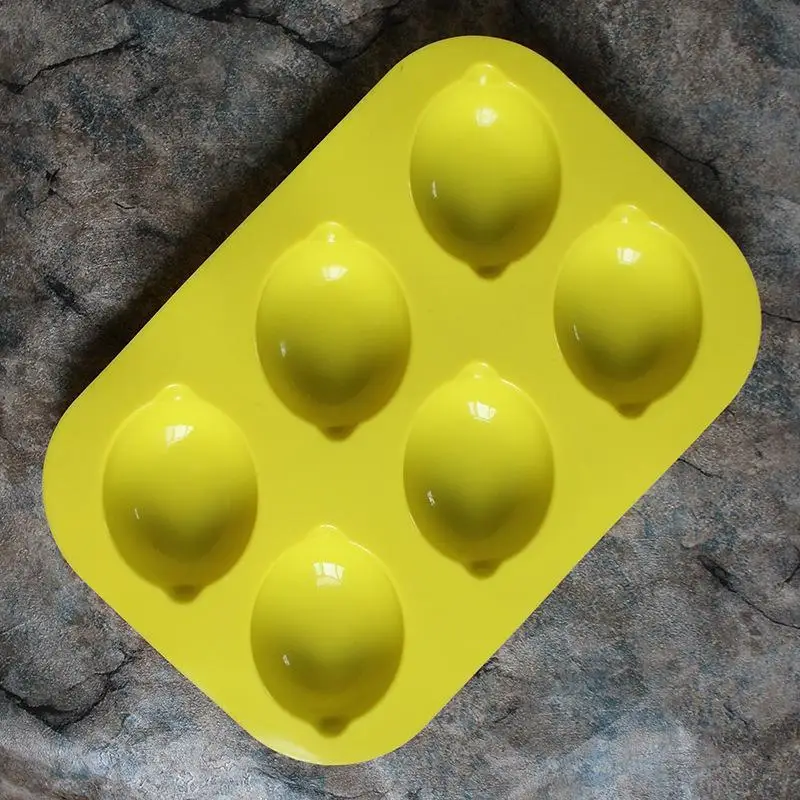 6 Holes Lemon Chestnut Shape Silicone Cake Mold Mousse Pudding Handmade Soap Chocolate Ice Tray Mold Baking Tool