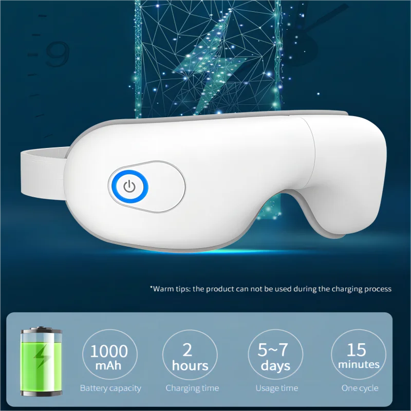 Masseur oculaire pliant, masque pour les yeux avec chaleur et Bluetooth, Airbag musical, dispositif de soins oculaires, cadeau pour la fatigue oculaire, améliore le sommeil, 2028