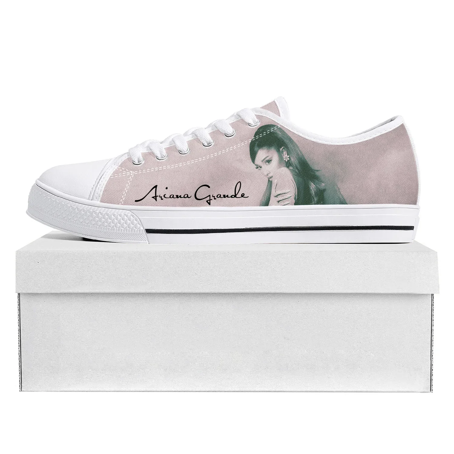 Ariana Grande Singer Low Top High Quality Sneakers Mens Womens Teenager Canvas Sneaker  Prode Casual Couple Shoes Custom Shoe