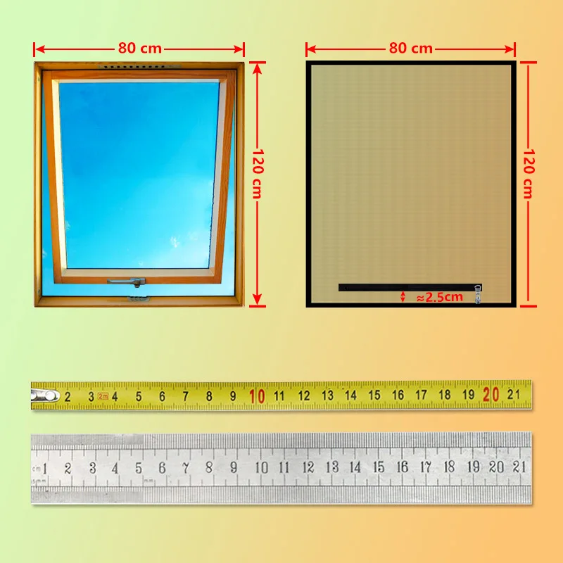 DTGJ Mosquito Net Window Screen with Zipper Custom Size Window Net Mesh Black Tulle Invisible Fiberglass anti-mosquito Skylights