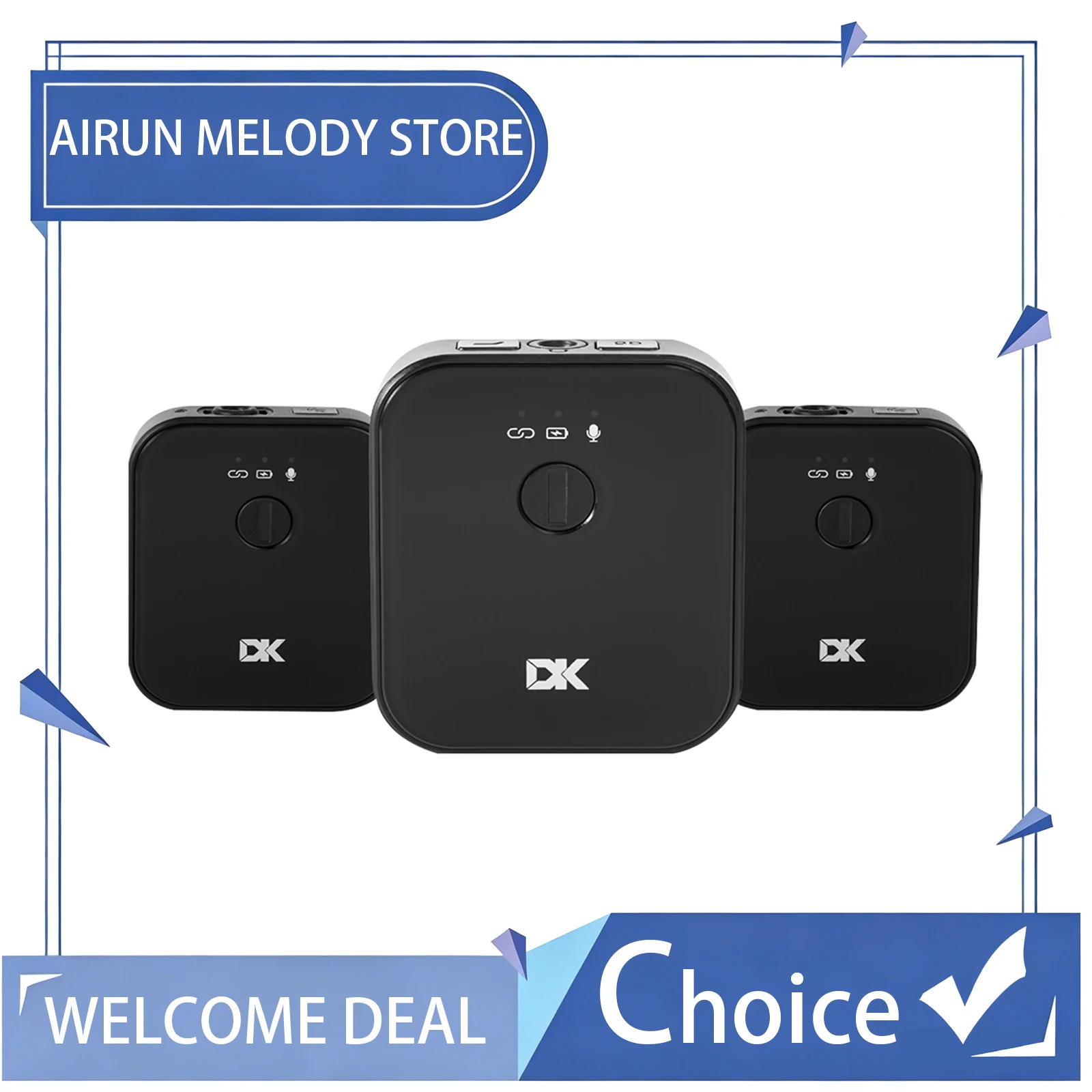 DK MP-9 Wireless Microphone Kit Intelligent Noise Reduction Wireless Lavalier Smart Microphone YouTube Live Video Interview