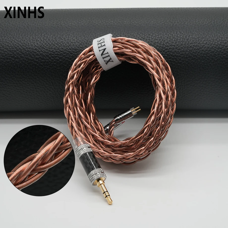كابل سماعة XINHS-HiFi ، K01 ، 8-Core ، نحاسي ساطع 7N + نحاسي داكن 7N