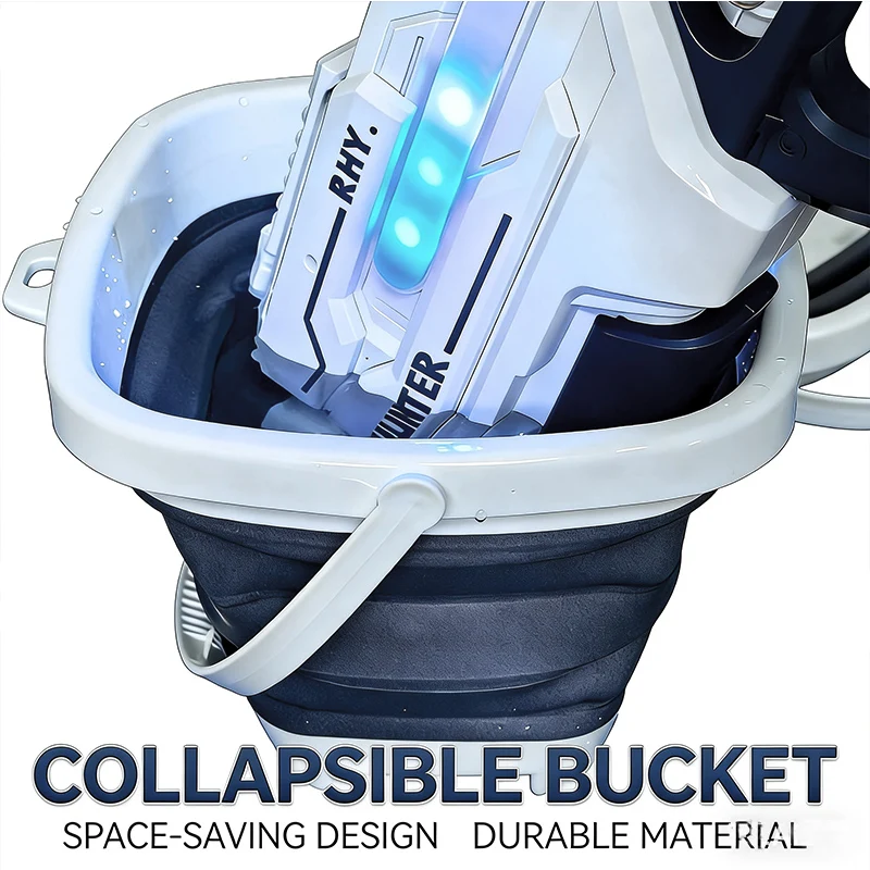 

Портативное складное пляжное ведро, складной тазик для воды, незаменимый аксессуар для детского водного пистолета, для летних игр на пляже с песком и водой