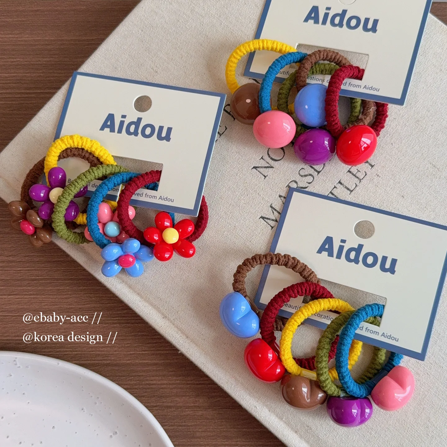 Hair Ties Kids Colorful Candy Thick Wide High Elastic Ponytail Rubber Bands Premium Soft Durable Hair Friendly Daily