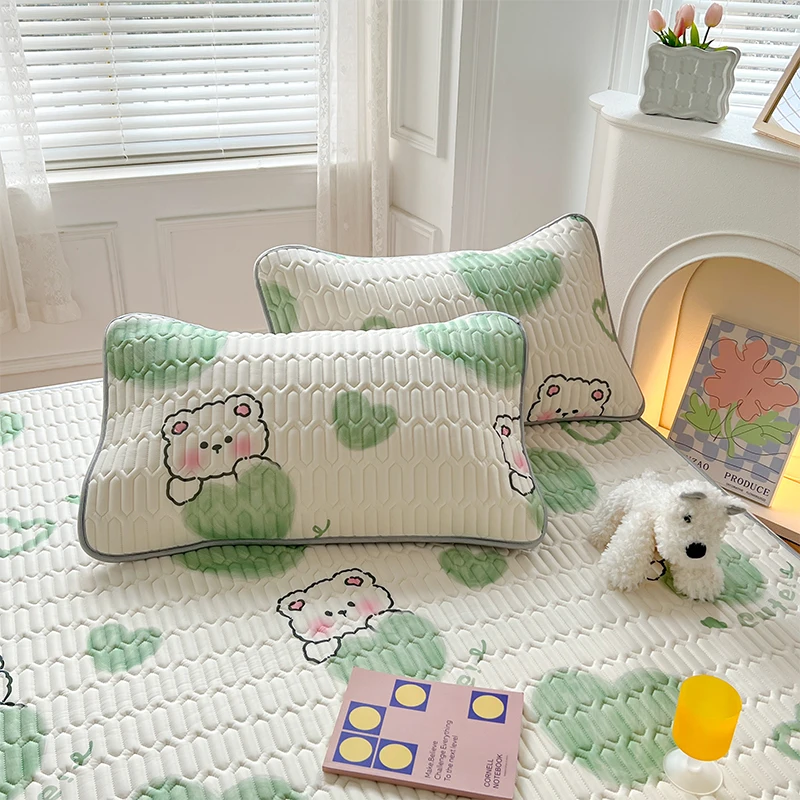 Summer Cool Latex Pillowcase Sleeping 48X74CM Pillow Case Antibacterial Protective Cushion Quilted Pillow Cover for Bed Decor
