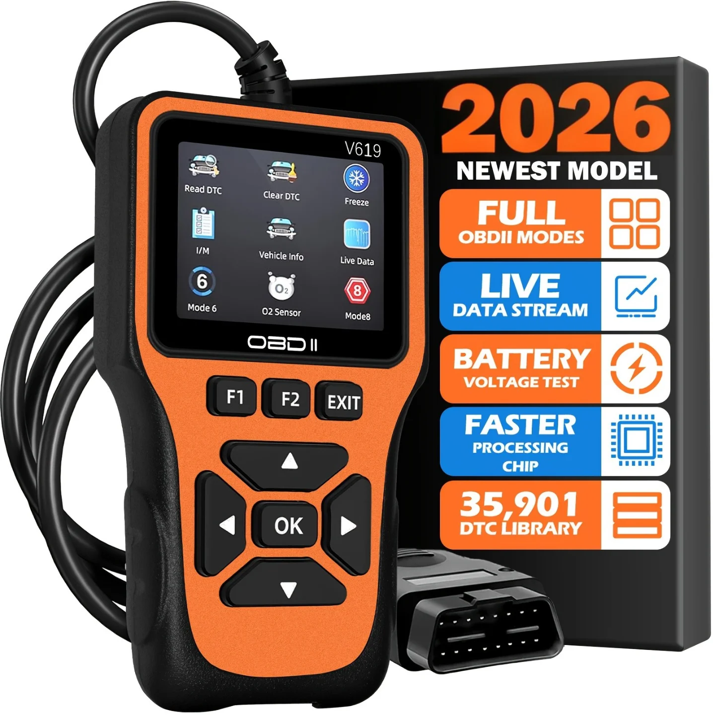 V619 Auto-Diagnosegerät Kfz-OBD2-Scanner für Motorkontrolle mit Farbbildschirm 2026 – Detail 10