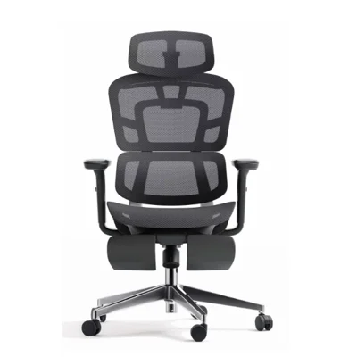 High Back Load Bearing Office Ergonomic  CEO Mesh Fabric Chair Adjust Headrest Footrest Armrest for Big & Tall Office