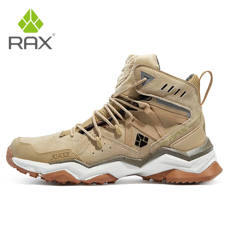 RAX Waterproof Hiking Shoes Men\'s Sports Sneakers Waterproof Trekking Boots Genuine Leather Hunting Boots Anti-slip Boots Men
