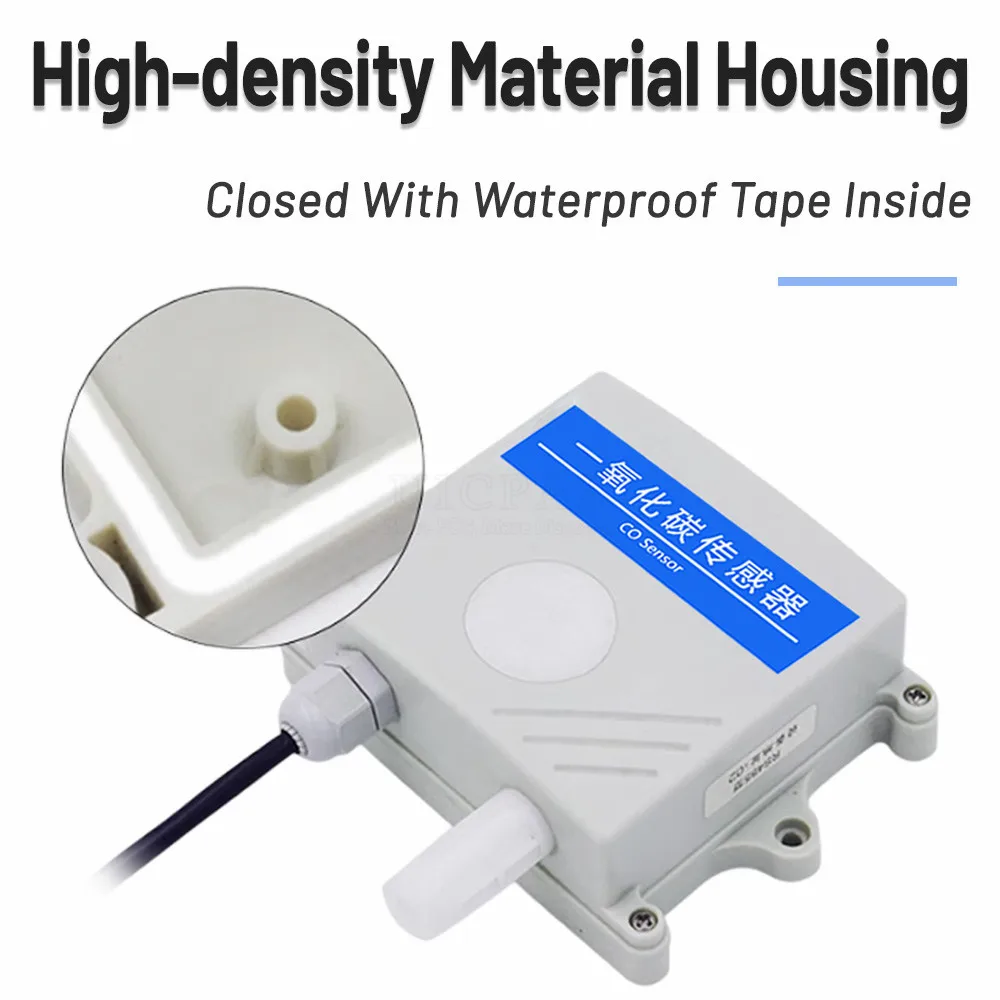 CO Sensor Alarm Soot Gas Pollution Detector Carbon Monoxide Gas Sensor 0-1000ppm RS485 Output Analog 0-5V 0-10V 4-20mA