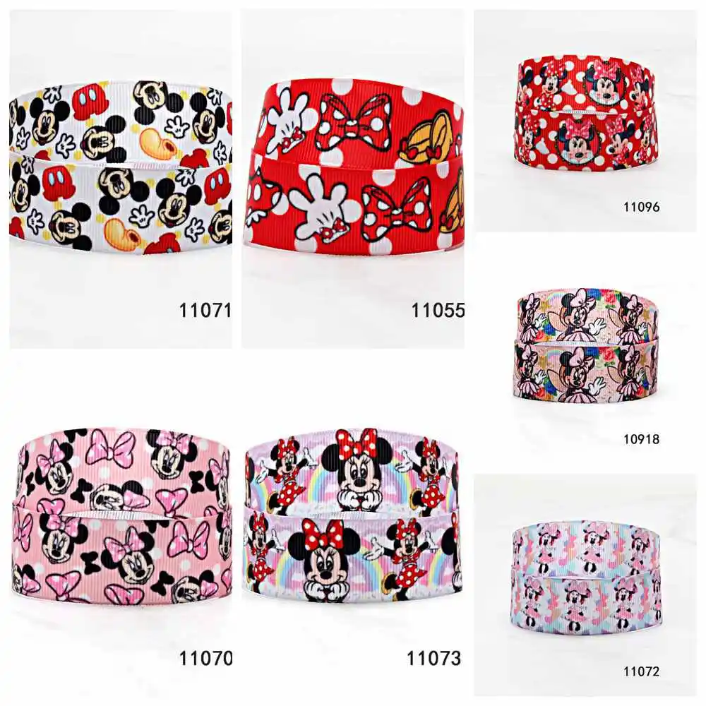 (50yards) Minnie Mouse Ribbon Disney Grosgrain Head Band stampato per ragazze fai da te Hairbow forniture artigianali accessori per cucire