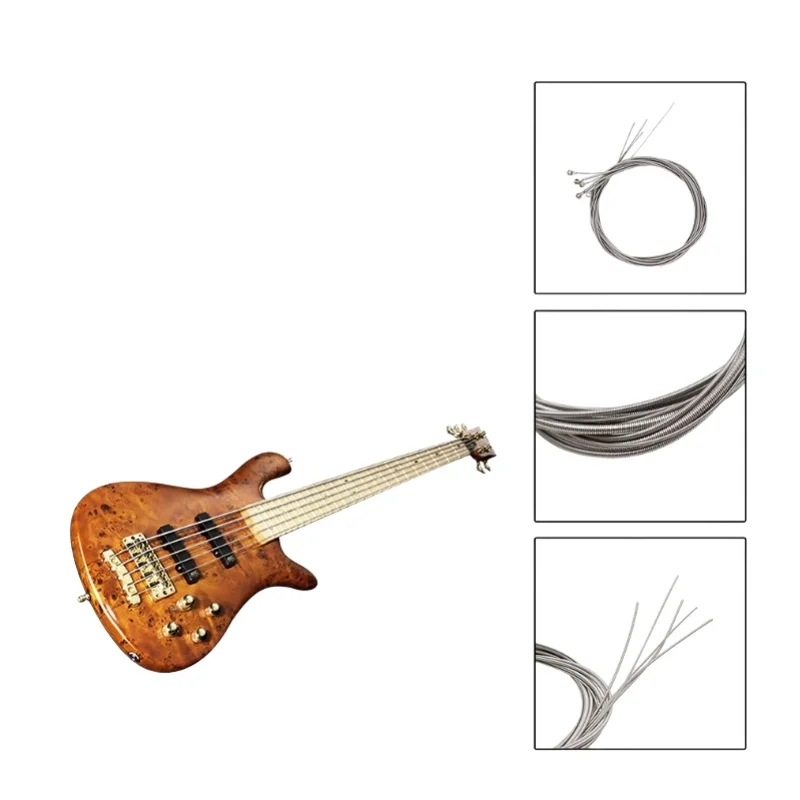 1Set Bass Strings 1-2.5mm  Smooth Anti-Rust 5-String Electric Bass Strings Instrument Accessory