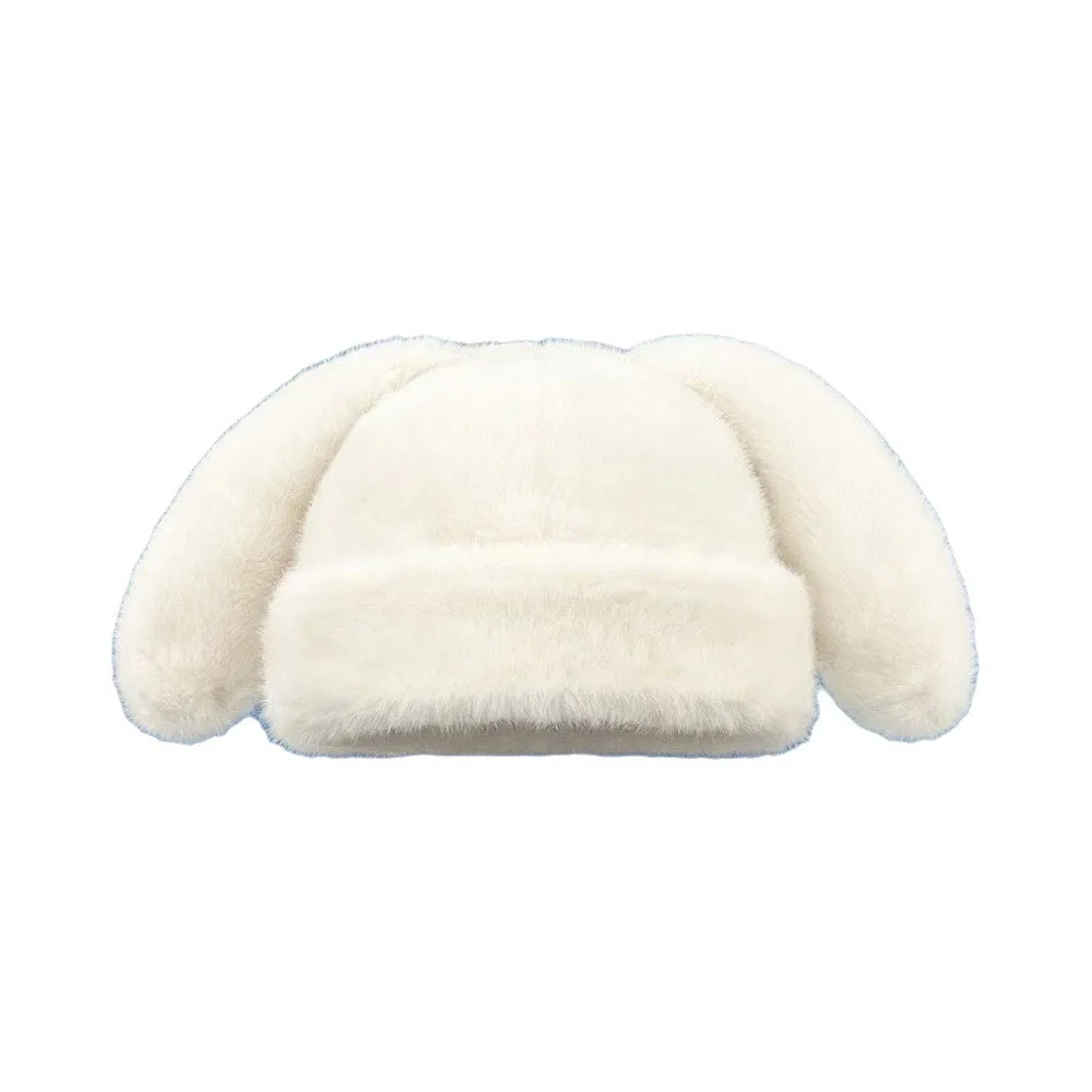Soft Solid Color Rabbit Ears Beanies Bunny Long Ears Plush Pullover Cap Coldproof Thickened Ear Protection Hat Winter
