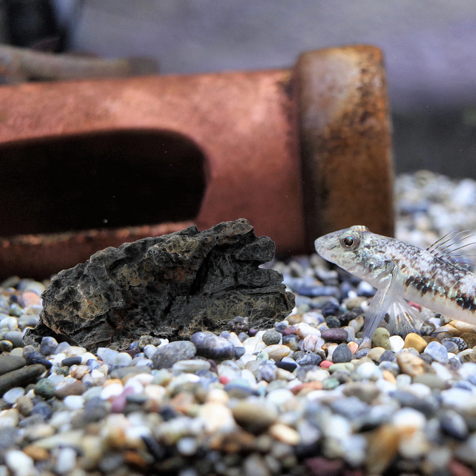 

Realistic Aquarium Stone Ornament Resin Fish Tank Decoration For Aquatic Habitat Simulation Rock Landscaping Decor