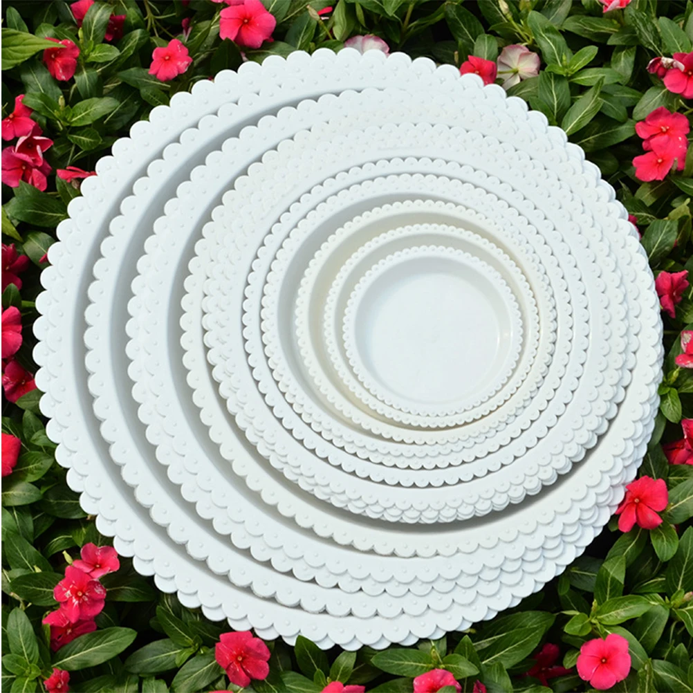

10Pcs Premium Plastic Flowerpot Tray Round Sturdy Base for Flowerpots Non-Slip Flat Bottom Design Ideal Gift for Garden Lovers