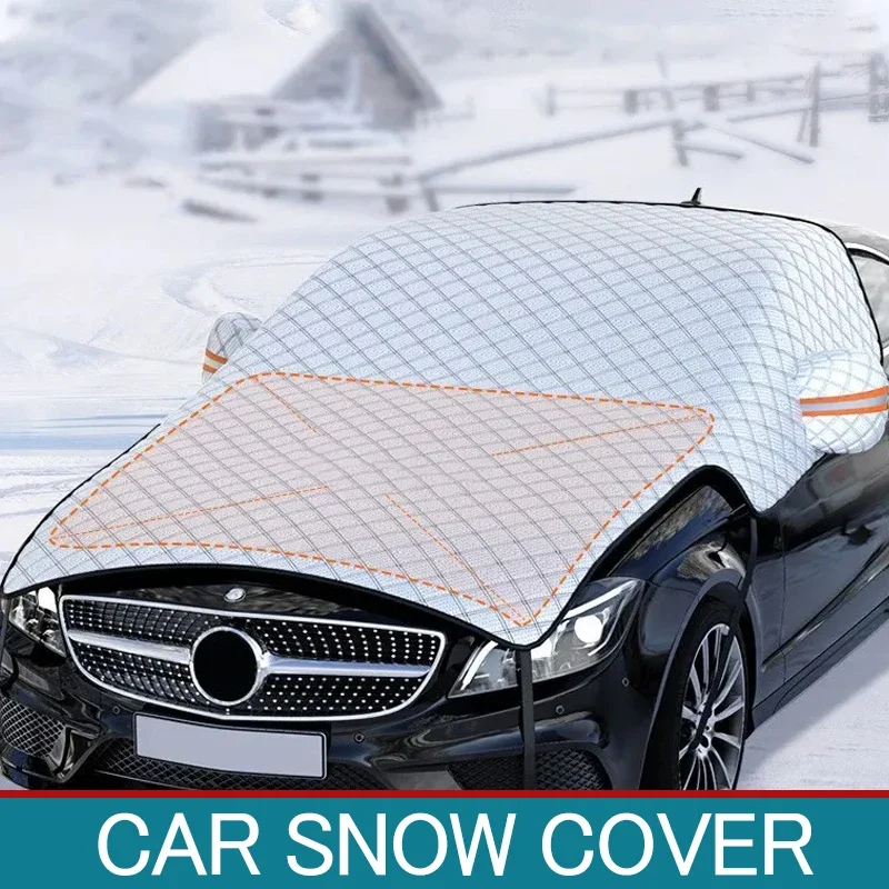 

Car Snow Cover Multilaye Thicken Car Winter Windshield Hood Protection Cover Snowproof Anti-Frost Sunshade Protector Extra Large
