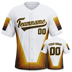 Custom Baseball Jersey Yellow White Personalized Baseball Shirt Printed Team Name Number for Men Women Youth Kids Fans Gift