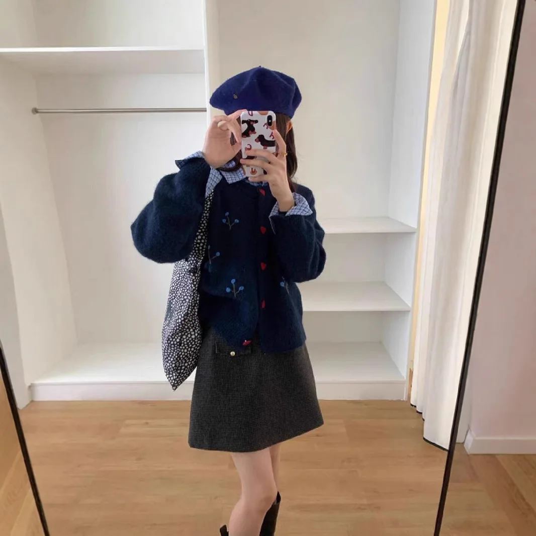 Frauen Elegante Casual Trendy Lose Breasted Langarm Einfache Gestrickte Pullover Strickjacken Herbst Winter Weibliche Kleidung Mäntel