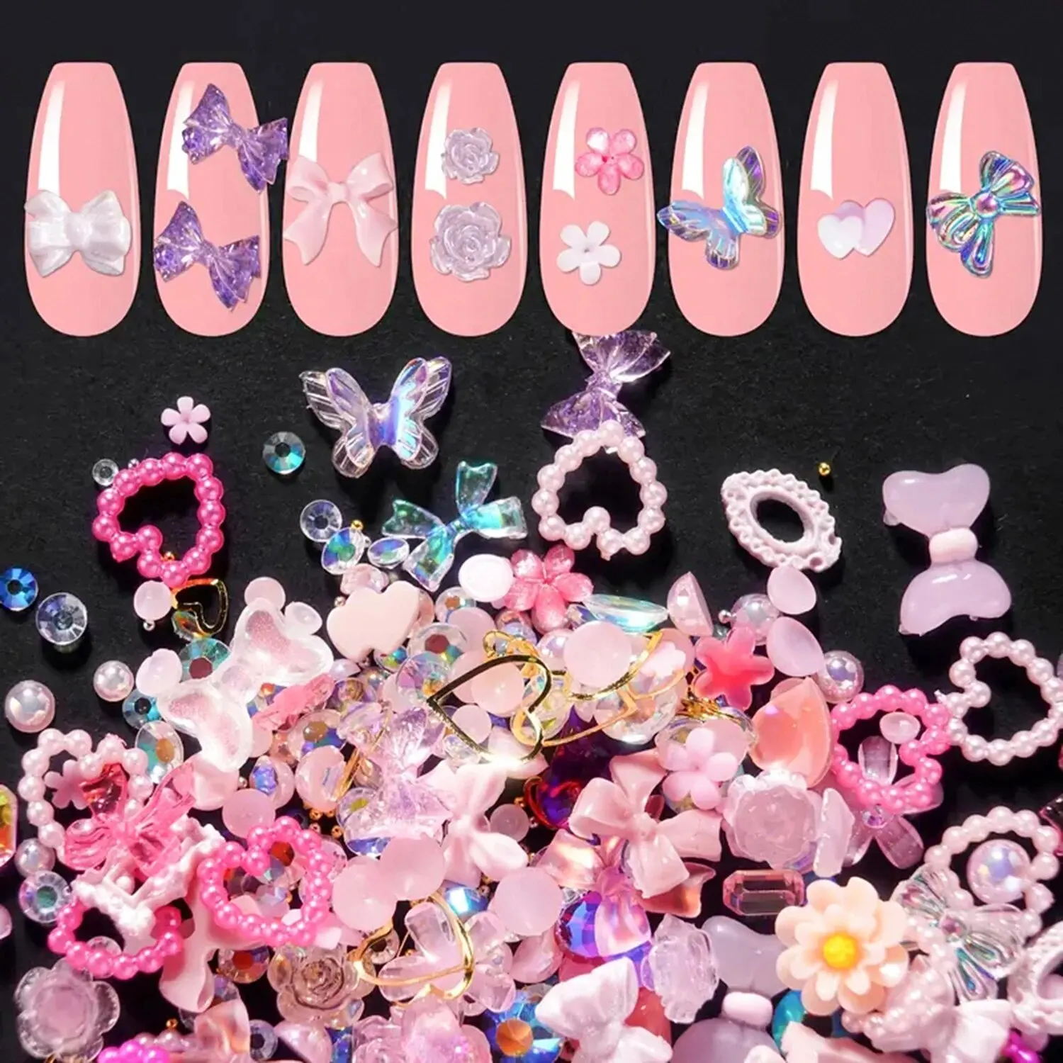 8g Random Mixed Shapes Bulk Charms Multi Colors Resin Cute 3D DIY Slimes Crafts For Nail Art