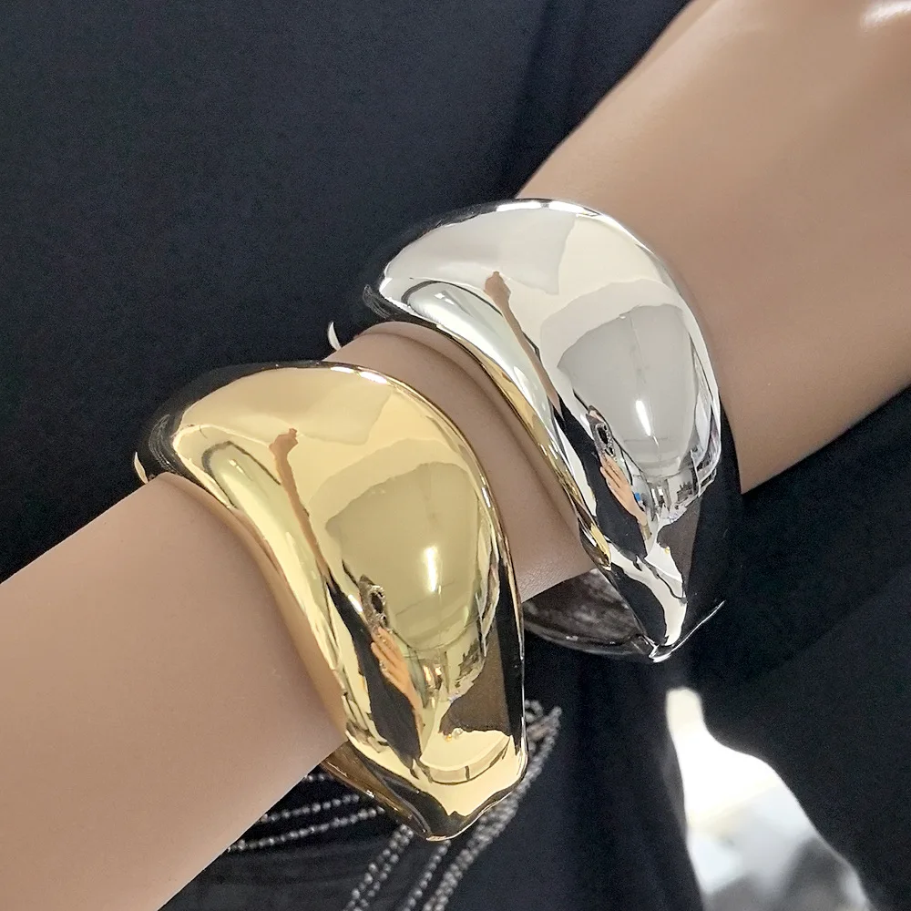 New ins cold wind glossy bracelet female personality special-shaped exaggerated jewelry female heavy industry design plain ring