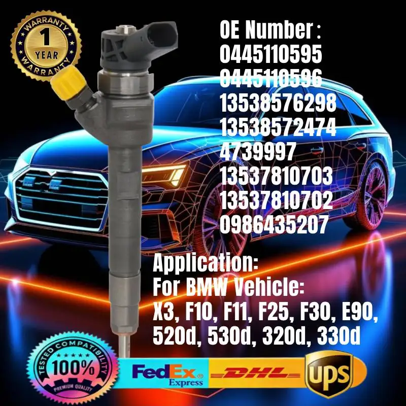 0445110595 0445110596 13537810703 13538572474 8576298 4739997 Common Rail Fuel Injector for BMW X3 F30 E90 520D 530D 320D 330D
