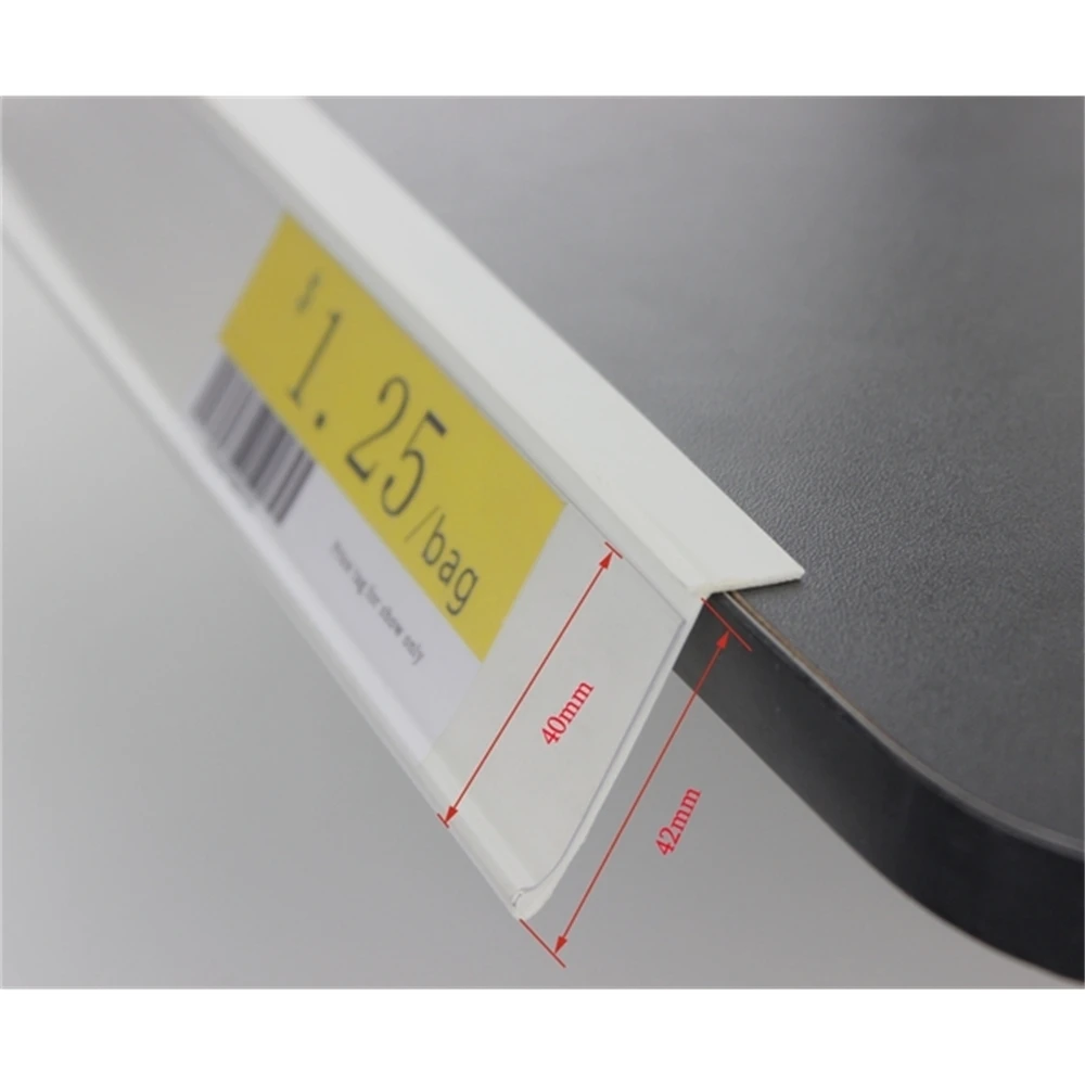 L Shelf Channel Sign Holder Data Strip Adhesive Tape Label Holder Supermarket Merchandise Price Tag Display Clip Ticket Strip