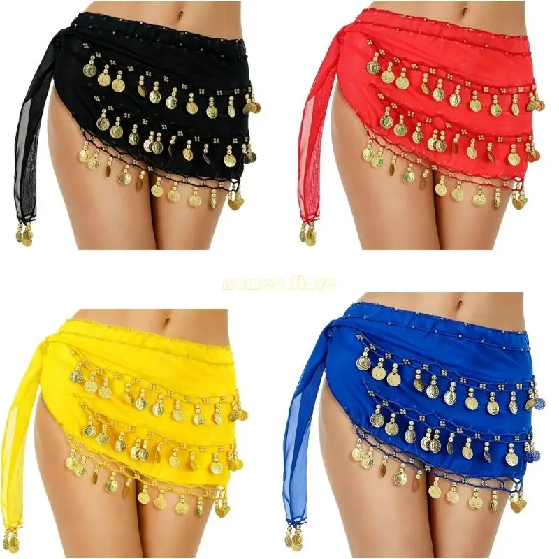 

31BF струящийся шарф для сценических танцев с отзывчивыми металлическими украшениями, праздничный танцевальный костюм, для