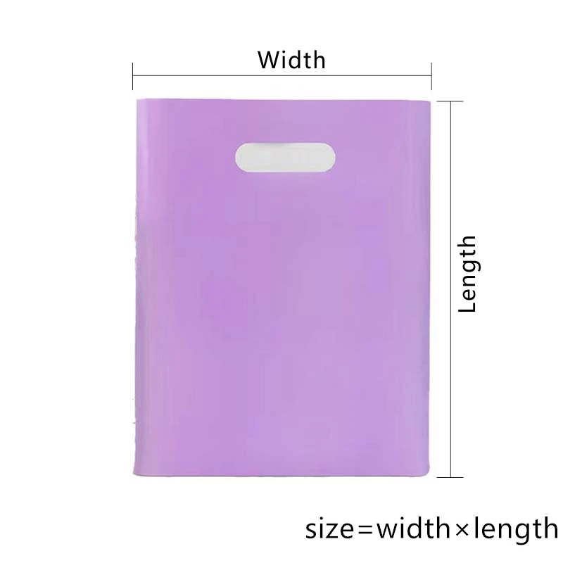 50/100PCS Shopping Bag logo Colorful Poly Tote Bags Plastic Gift Bag Businesses Customer Plastic Bag(Print Fee isn\'t Included