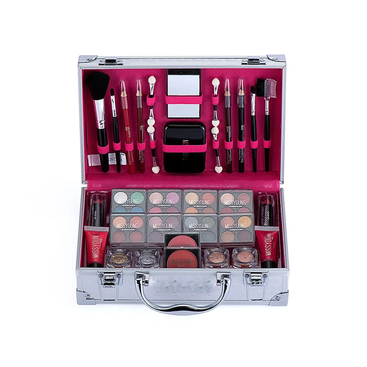 Kit de maquillaje profesional completo, conjunto de 56 piezas, sombra de ojos, lápiz labial, combinación de belleza, caja de regalo, regalo de Navidad, artistas