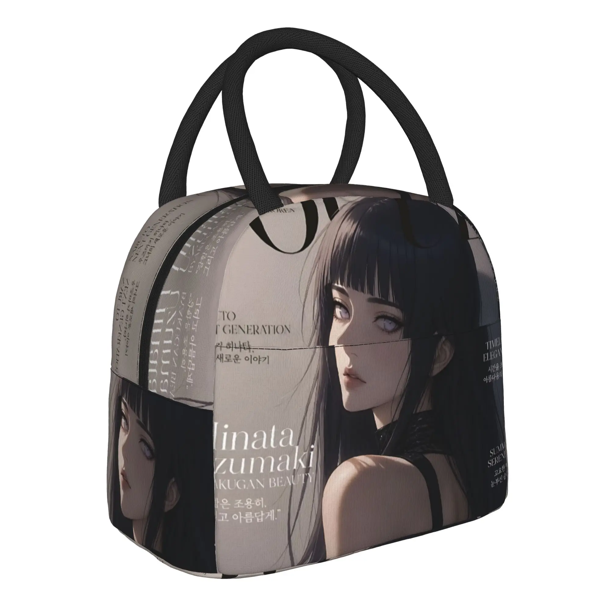 Naruto Anime Theme Insulated Lunch Bag Ice Pack Rice Bag Hinata bolsa Student Bento Lunch Handbag Insulation