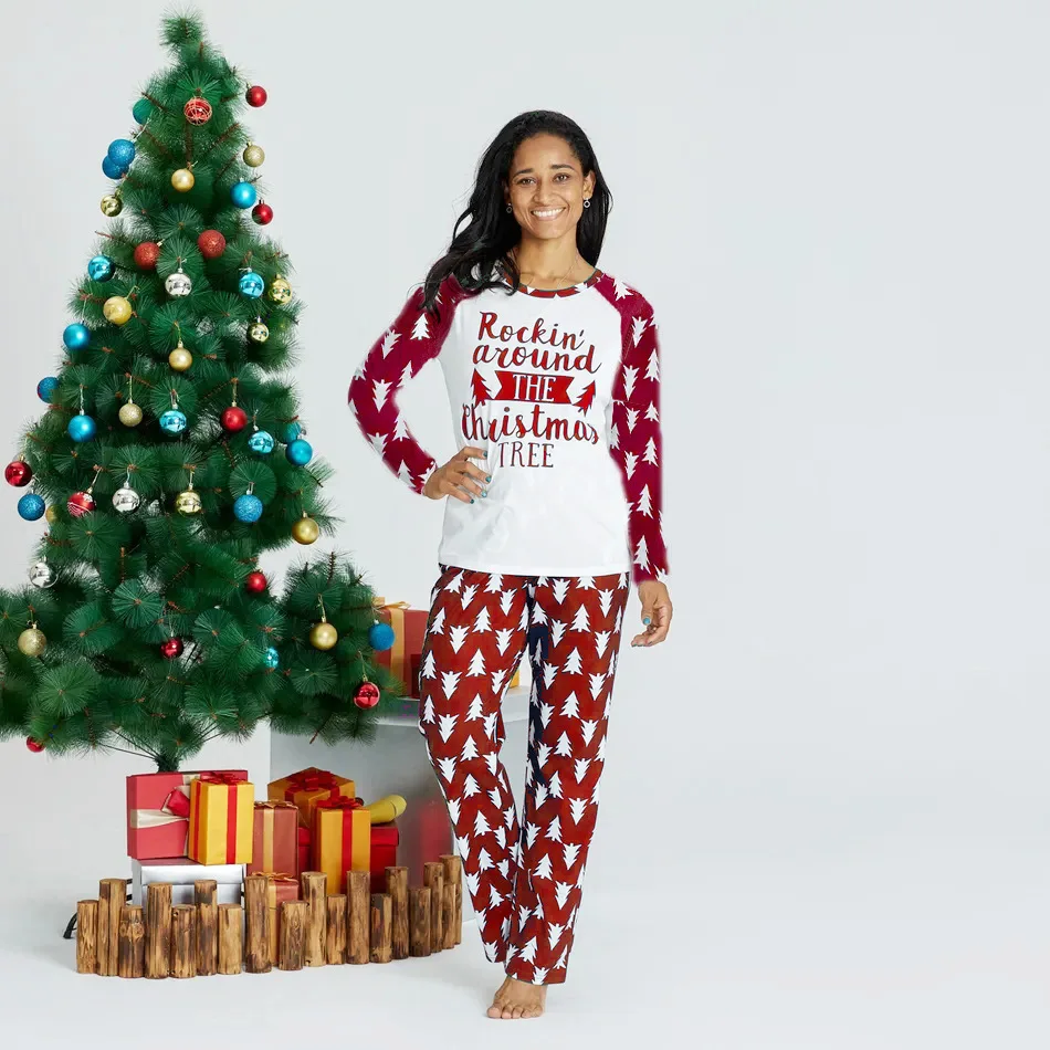 2025 Christmas Family Outfit Mom Daughter Dad Son Family Matching Pajamas Soft Loose 2 Pieces Xmas Family Christmas Pajamas