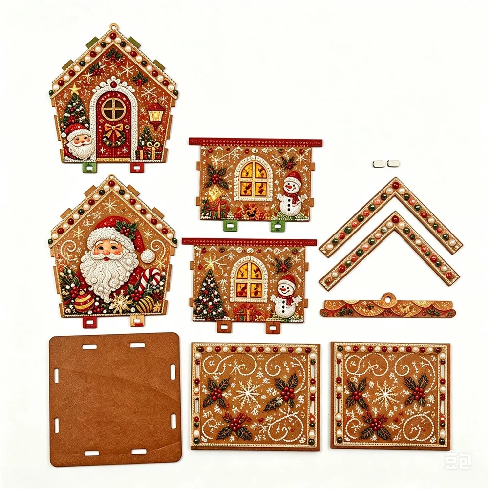 Christmas Luxury Diamond Art Collection Gingerbread House DIY Painting Craft Holiday Decor Kit Pendant Xmas Tree Accents